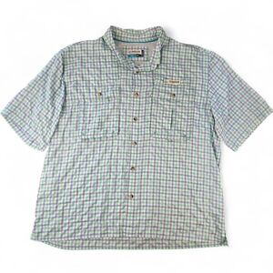Magellan Outdoors Fish Gear Shirt 2XL Vented Plaid Button-Up MagWick Quick Dry